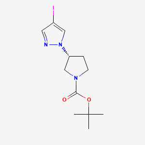 molecular formula C12H18IN3O2 B8237228 tert-Butyl (R)-3-(4-iodo-1H-pyrazol-1-yl)pyrrolidine-1-carboxylate 