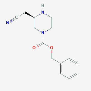 molecular formula C14H17N3O2 B8237264 Benzyl (R)-3-(cyanomethyl)piperazine-1-carboxylate CAS No. 1242267-79-3