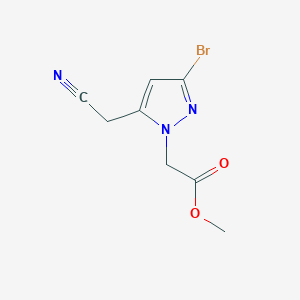 molecular formula C8H8BrN3O2 B8237360 Methyl 2-(3-bromo-5-(cyanomethyl)-1H-pyrazol-1-yl)acetate 