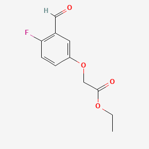 molecular formula C11H11FO4 B8237437 Ethyl 2-(4-fluoro-3-formylphenoxy)acetate 