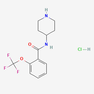 molecular formula C13H16ClF3N2O2 B8237593 N-(Piperidin-4-yl)-2-(trifluoromethoxy)benzamide hydrochloride 