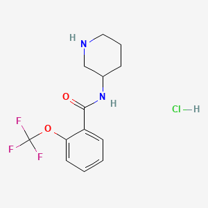 molecular formula C13H16ClF3N2O2 B8237604 N-(Piperidin-3-yl)-2-(trifluoromethoxy)benzamide hydrochloride 