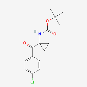 molecular formula C15H18ClNO3 B8237722 tert-butyl N-[1-(4-chlorobenzoyl)cyclopropyl]carbamate 