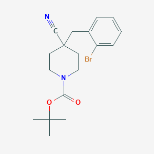 molecular formula C18H23BrN2O2 B8237804 Tert-butyl 4-[(2-bromophenyl)methyl]-4-cyanopiperidine-1-carboxylate 