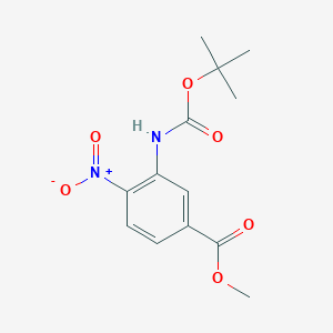 molecular formula C13H16N2O6 B8237824 Methyl 3-((tert-butoxycarbonyl)amino)-4-nitrobenzoate 