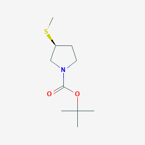 molecular formula C10H19NO2S B8238029 tert-Butyl (S)-3-(methylthio)pyrrolidine-1-carboxylate 
