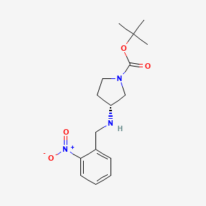 molecular formula C16H23N3O4 B8238091 tert-butyl (3R)-3-[(2-nitrophenyl)methylamino]pyrrolidine-1-carboxylate 