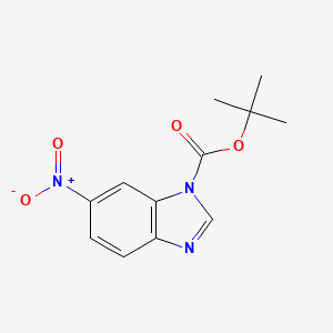 molecular formula C12H13N3O4 B8238094 tert-butyl 6-nitro-1H-benzo[d]imidazole-1-carboxylate 