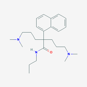 molecular formula C25H39N3O B082390 1-Naphthaleneacetamide, alpha,alpha-bis(3-(dimethylamino)propyl)-N-propyl- CAS No. 14722-19-1