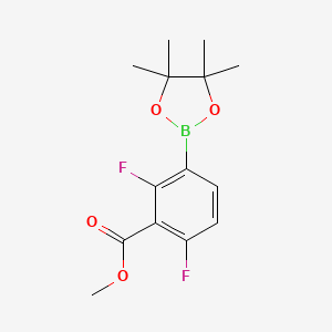 molecular formula C14H17BF2O4 B8239083 Methyl 2,6-difluoro-3-(4,4,5,5-tetramethyl-1,3,2-dioxaborolan-2-yl)benzoate 