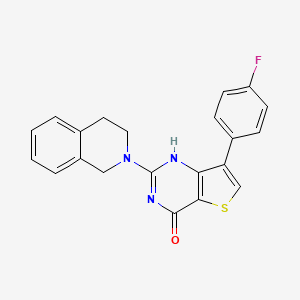 molecular formula C21H16FN3OS B8239162 2-(3,4-dihydro-1H-isoquinolin-2-yl)-7-(4-fluorophenyl)-1H-thieno[3,2-d]pyrimidin-4-one 