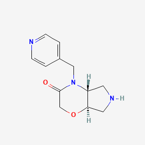 molecular formula C12H15N3O2 B8239253 rel-(4aR,7aR)-4-(pyridin-4-ylmethyl)hexahydropyrrolo[3,4-b][1,4]oxazin-3(2H)-one 