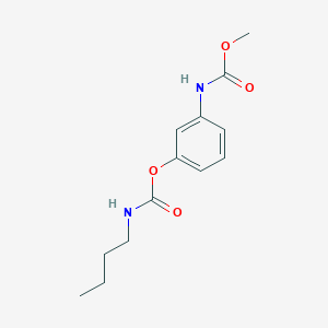 molecular formula C13H18N2O4 B082395 CARBANILIC ACID, m-HYDROXY-, METHYL ESTER, BUTYLCARBAMATE (ester) CAS No. 13684-36-1