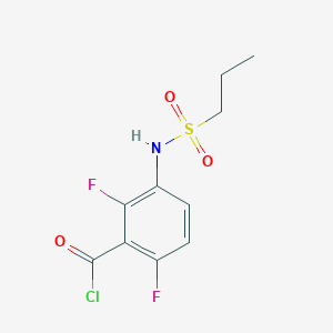 molecular formula C10H10ClF2NO3S B8239777 2,6-Difluoro-3-(propylsulfonamido)benzoyl chloride 