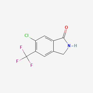 molecular formula C9H5ClF3NO B8240003 6-Chloro-5-trifluoromethyl-2,3-dihydro-isoindol-1-one 