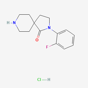 molecular formula C14H18ClFN2O B8240045 2-(2-Fluorophenyl)-2,8-diazaspiro[4.5]decan-1-one hydrochloride 