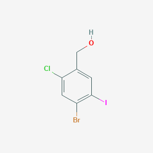 molecular formula C7H5BrClIO B8240481 4-Bromo-2-chloro-5-iodobenzyl alcohol 