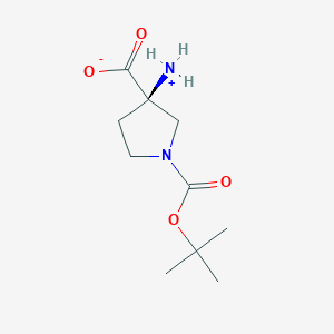 (3R)-3-azaniumyl-1-[(2-methylpropan-2-yl)oxycarbonyl]pyrrolidine-3-carboxylate