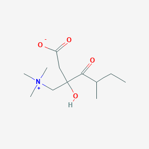 3-Hydroxy-5-methyl-4-oxo-3-[(trimethylazaniumyl)methyl]heptanoate