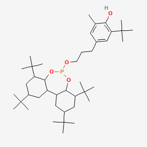 molecular formula C42H73O4P B8240595 Phenol,2-(1,1-dimethylethyl)-6-methyl-4-[3-[[2,4,8,10-tetrakis(1,1-dimethylethyl)dibenzo[d,f][1,3,2]dioxaphosphepin-6-yl]oxy]propyl]- 