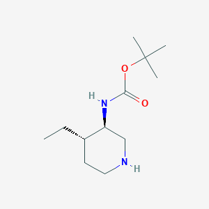 molecular formula C12H24N2O2 B8240606 tert-butyl N-[(3R,4S)-4-ethyl-3-piperidyl]carbamate 