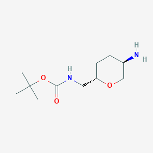molecular formula C11H22N2O3 B8240631 tert-butyl N-{[(2S,5R)-5-aminooxan-2-yl]methyl}carbamate 