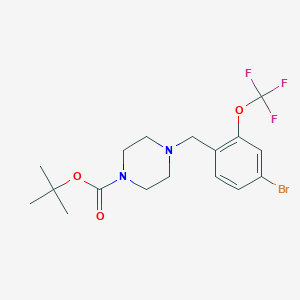 molecular formula C17H22BrF3N2O3 B8241393 tert-Butyl 4-(4-bromo-2-(trifluoromethoxy)benzyl)piperazine-1-carboxylate 