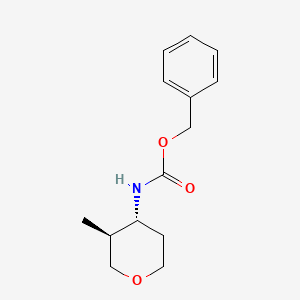 molecular formula C14H19NO3 B8242195 Carbamic acid, N-[(3R,4S)-tetrahydro-3-methyl-2H-pyran-4-yl]-, phenylmethyl ester, rel- CAS No. 1638766-98-9
