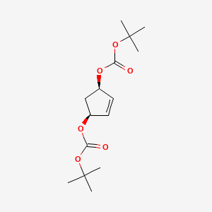 molecular formula C15H24O6 B8242370 Cis-di-tert-butyl-cyclopent-4-ene-1,3-diyl dicarbonate 