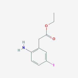 molecular formula C10H12INO2 B8242386 Ethyl 2-(2-amino-5-iodophenyl)acetate 