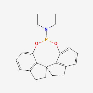 molecular formula C21H24NO2P B8242459 N,N-diethyl-4,5,6,7-tetrahydroiindeno[7,1-de:1',7'-fg][1,3,2]dioxaphosphocin-12-amine 