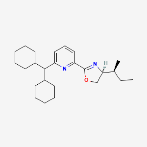 molecular formula C25H38N2O B8243013 (S)-4-((S)-sec-Butyl)-2-(6-(dicyclohexylmethyl)pyridin-2-yl)-4,5-dihydrooxazole 