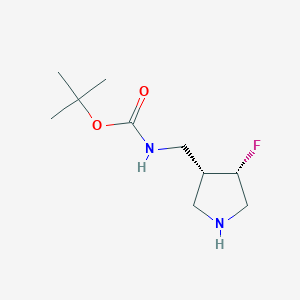 molecular formula C10H19FN2O2 B8243977 tert-butyl N-{[(3R,4S)-4-fluoropyrrolidin-3-yl]methyl}carbamate 