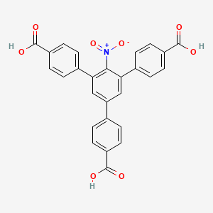 molecular formula C27H17NO8 B8244056 4-[3,5-bis(4-carboxyphenyl)-4-nitrophenyl]benzoic acid 