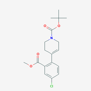 molecular formula C18H22ClNO4 B8244600 Tert-butyl 4-(4-chloro-2-(methoxycarbonyl)phenyl)-5,6-dihydropyridine-1(2H)-carboxylate 