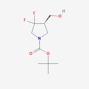 molecular formula C10H17F2NO3 B8244718 tert-butyl (4S)-3,3-difluoro-4-(hydroxymethyl)pyrrolidine-1-carboxylate 