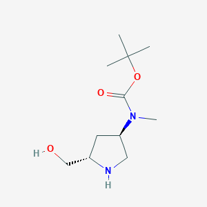 molecular formula C11H22N2O3 B8244777 tert-butyl N-[(3R,5S)-5-(hydroxymethyl)pyrrolidin-3-yl]-N-methyl-carbamate 