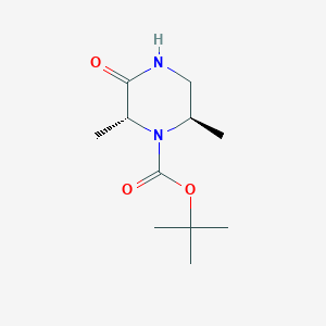 molecular formula C11H20N2O3 B8244810 tert-butyl (2R,6R)-2,6-dimethyl-3-oxo-piperazine-1-carboxylate 