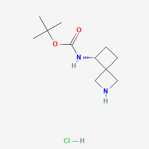 molecular formula C11H21ClN2O2 B8244837 tert-butyl N-[(7R)-2-azaspiro[3.3]heptan-7-yl]carbamate;hydrochloride 