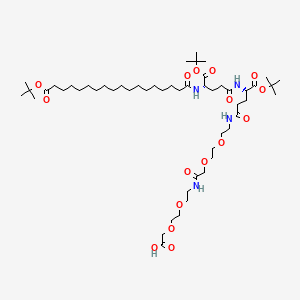 molecular formula C52H94N4O16 B8245083 (22S,27S)-22,27-Bis(tert-butoxycarbonyl)-48,48-dimethyl-10,19,24,29,46-pentaoxo-3,6,12,15,47-pentaoxa-9,18,23,28-tetraazanonatetracontanoic acid 