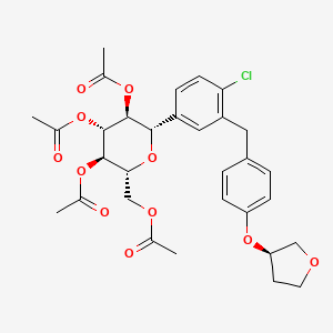 molecular formula C31H35ClO11 B8245133 Peracetyl (R)-Empagliflozin 