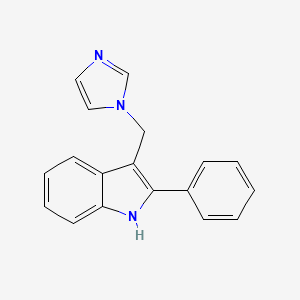molecular formula C18H15N3 B8245790 3-((1H-Imidazol-1-yl)methyl)-2-phenyl-1H-indole 