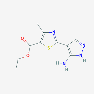 molecular formula C10H12N4O2S B8245843 Ethyl 2-(3-aminopyrazol-4-yl)-4-methylthiazole-5-carboxylate 