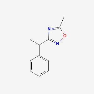 molecular formula C11H12N2O B8245857 5-(Methyl)-3-[(1-phenyl)ethyl]-1,2,4-oxadiazole 
