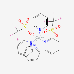 molecular formula C22H20CuF6N4O6S2 B8245911 Tetrakis(pyridine)copper(II) bis(trifluoromethanesulfonate) CAS No. 113110-58-0