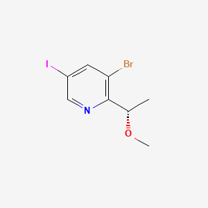 3-bromo-5-iodo-2-[(1S)-1-methoxyethyl]pyridine