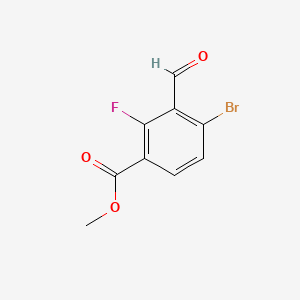 molecular formula C9H6BrFO3 B8246094 Methyl 4-bromo-2-fluoro-3-formylbenzoate 
