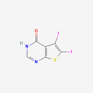 molecular formula C6H2I2N2OS B8246497 5,6-Diiodothieno[2,3-d]pyrimidin-4(1H)-one 