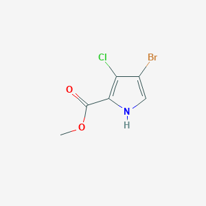 molecular formula C6H5BrClNO2 B8246724 Methyl 4-bromo-3-chloro-1H-pyrrole-2-carboxylate 