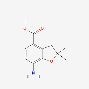 molecular formula C12H15NO3 B8246855 Methyl 7-amino-2,2-dimethyl-2,3-dihydrobenzofuran-4-carboxylate 
